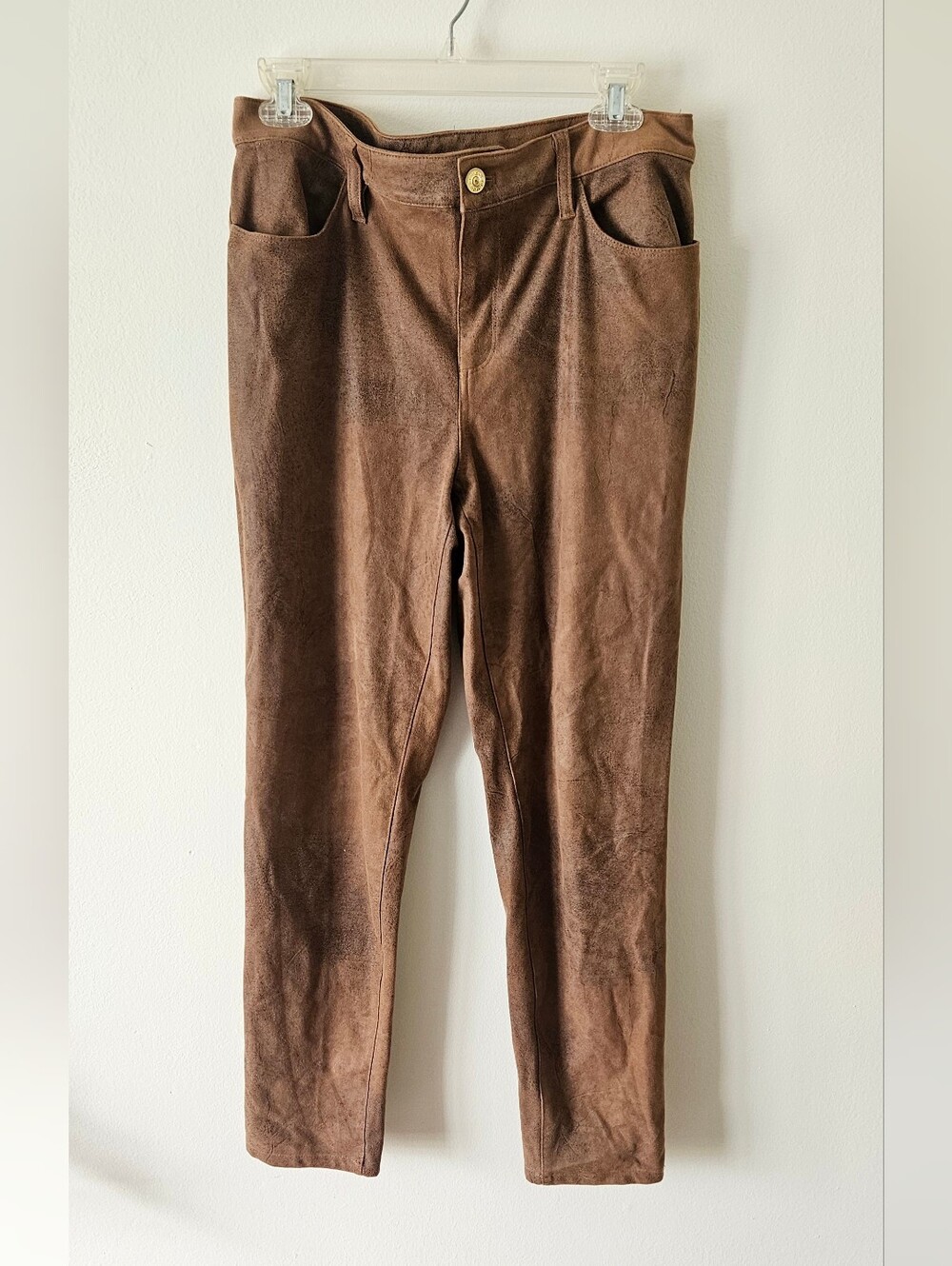 Chico's Faux Suede Brown Pants